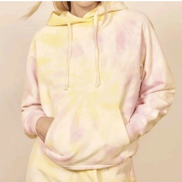 Reformation Tops - Reformation Tanner Hoodie Pastel Tie Dye Organic Cotton Creamsicle Sz‎ S